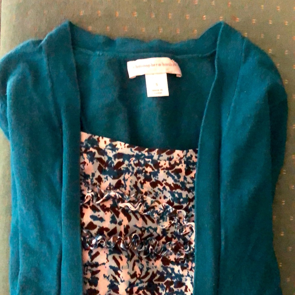 Christopher & banks size S sweater with ruffled insert
